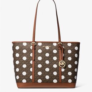 Michael Kors Polka Dot Brown and White Tote
